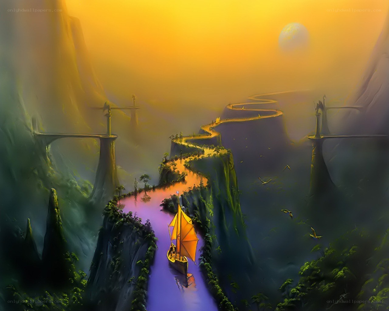 Sailing through a mystical canyon