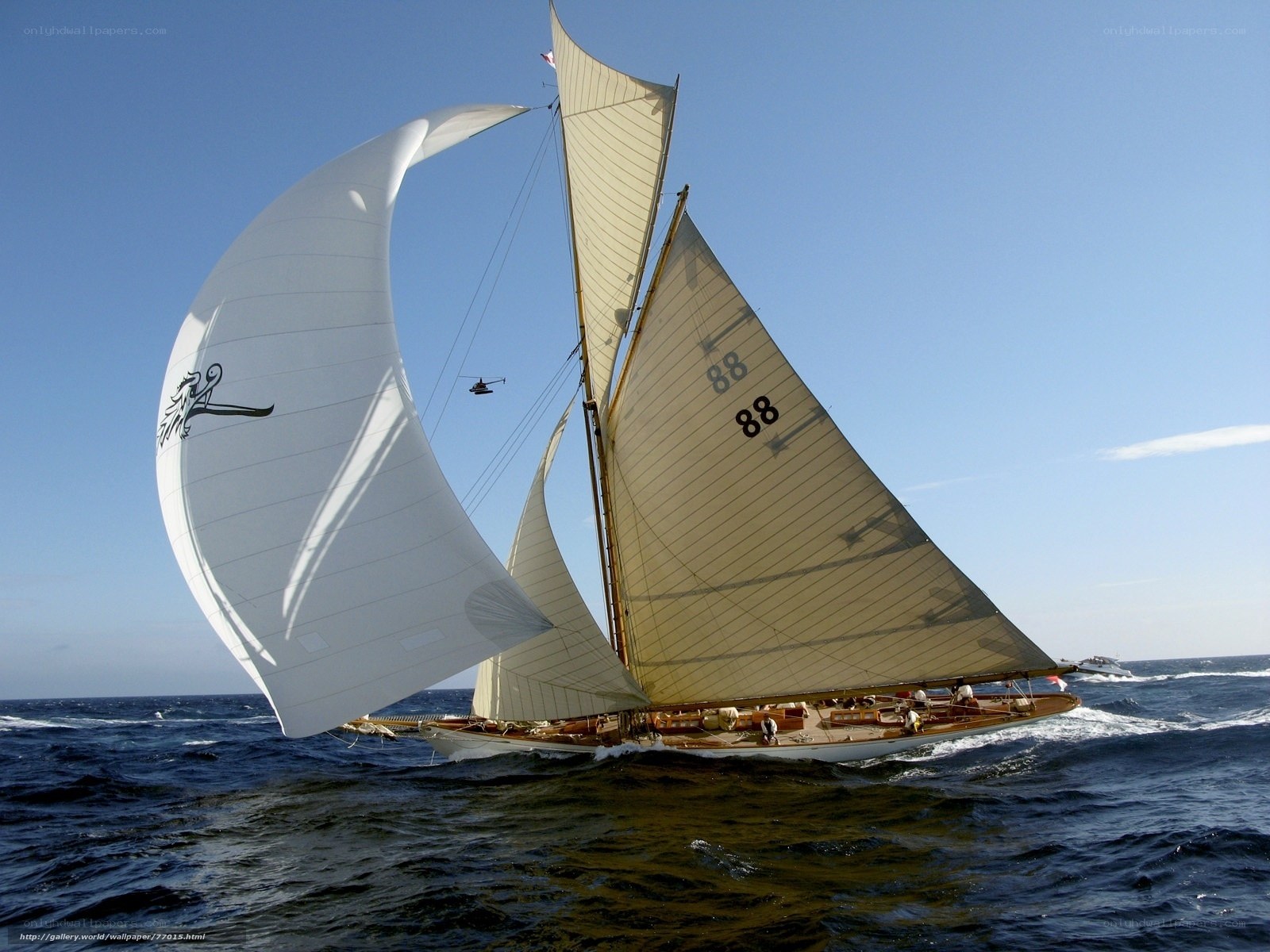 Sailing yacht in motion