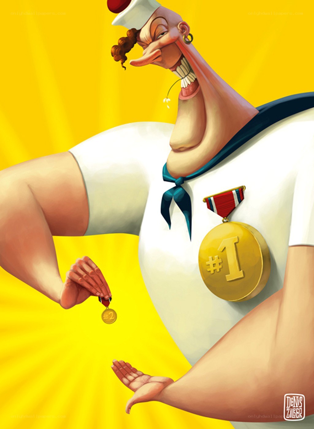 sailor character with medals
