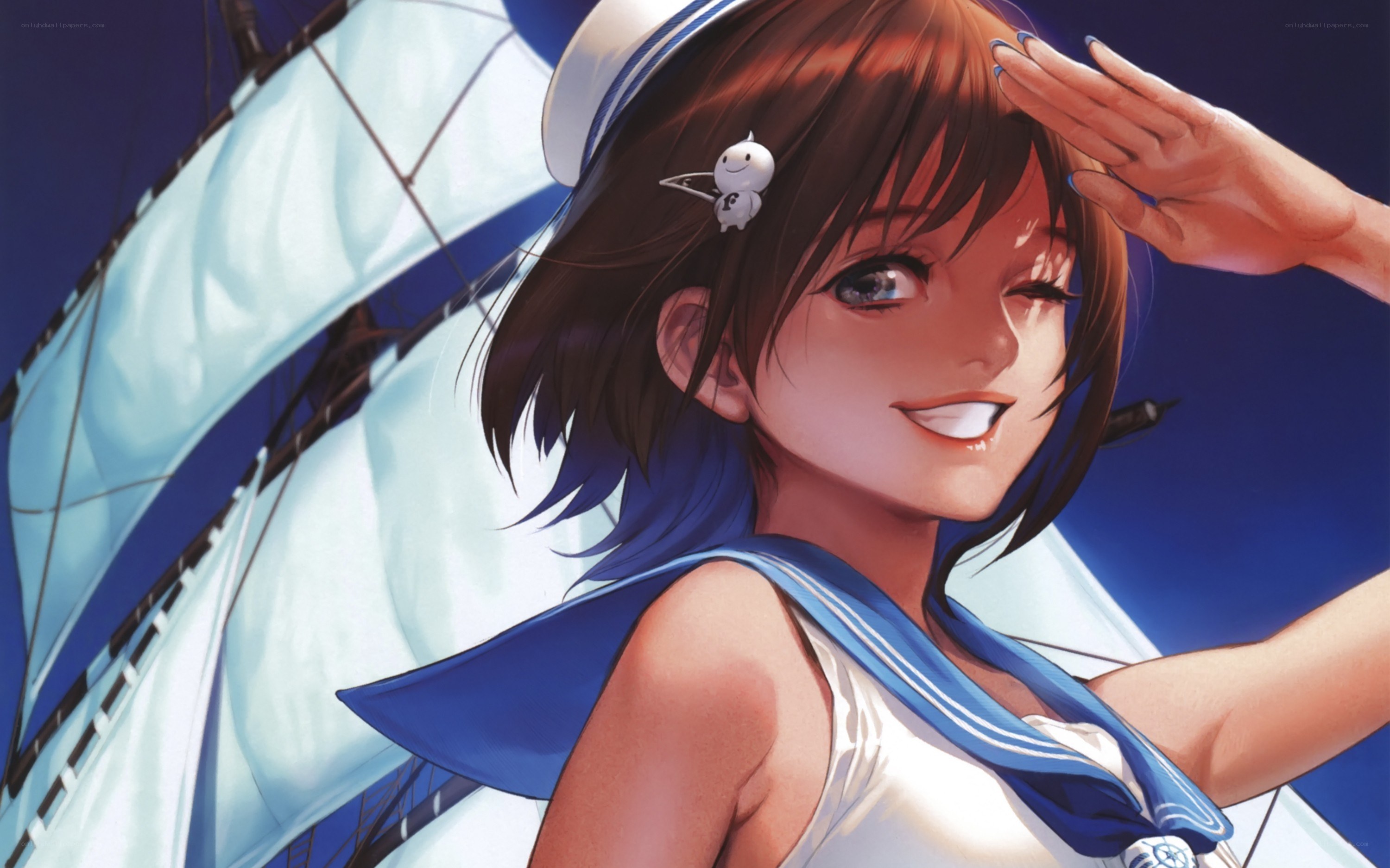 sailor girl saluting