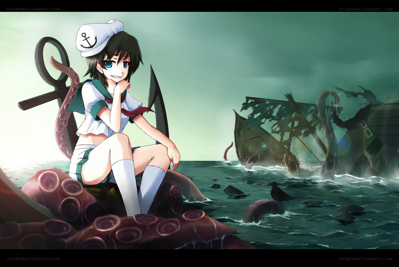 sailor girl with octopus