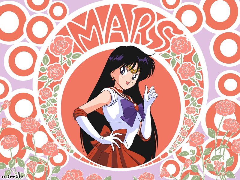 Sailor Mars Character — Pink, Playful