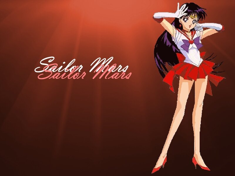 Sailor Mars Character — Red, Dramatic, Anime, Red Skirt