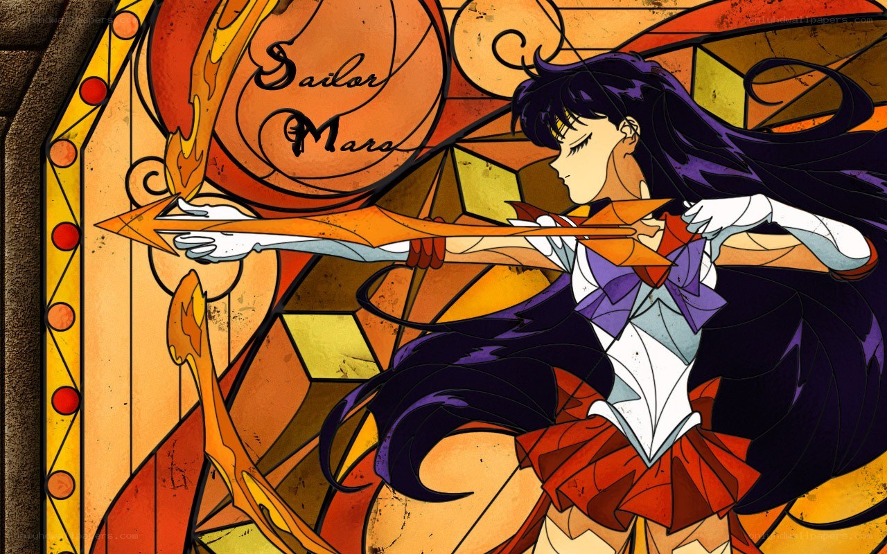 Sailor Mars in stained glass