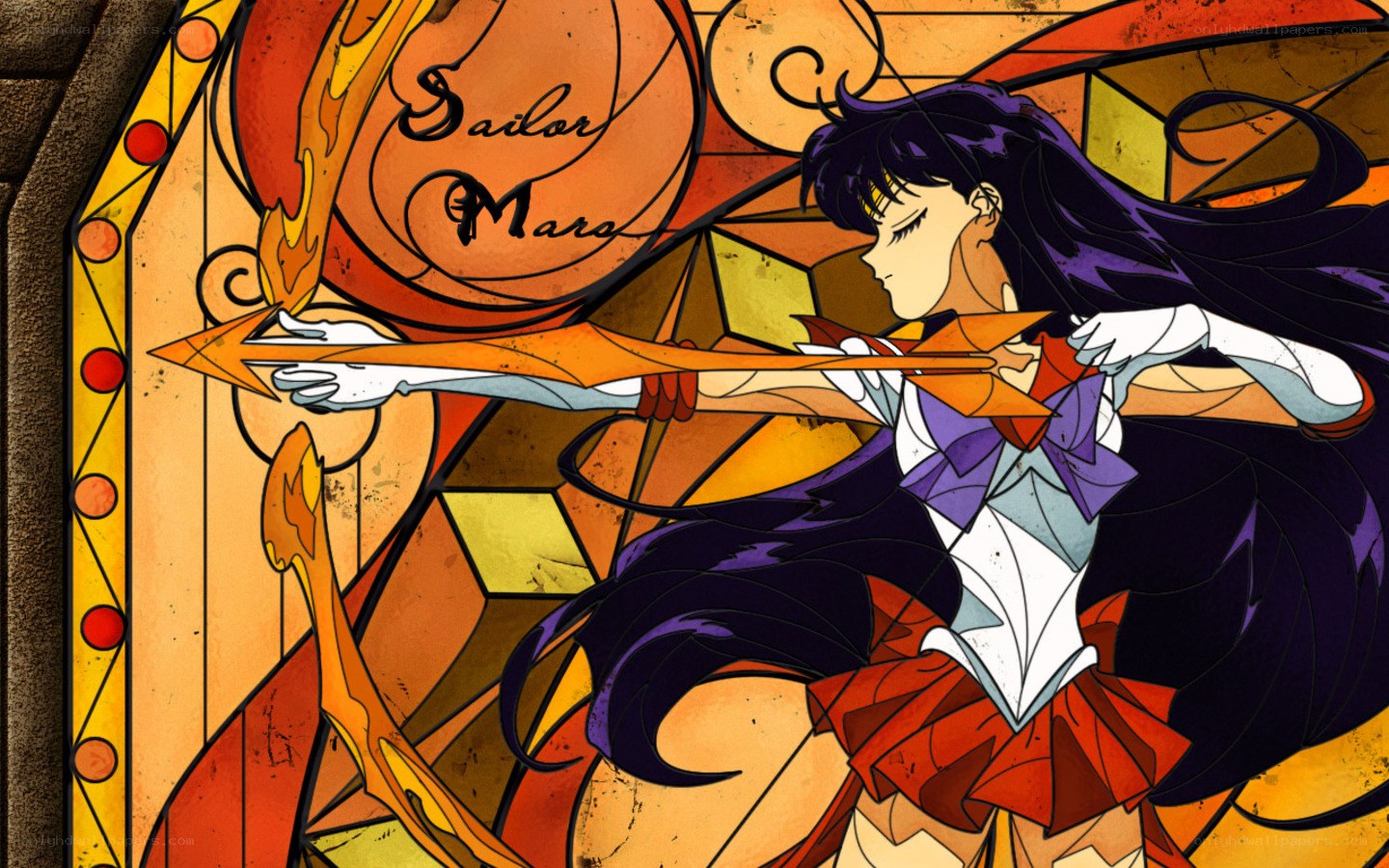 Sailor Mars in stained glass