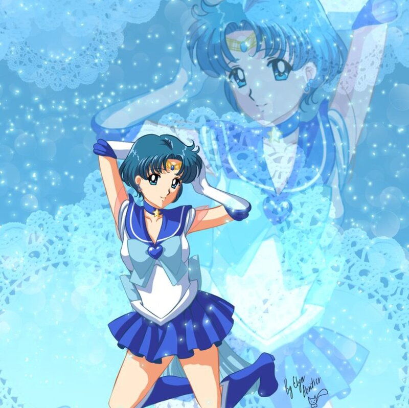Sailor Mercury Character — Blue, Dreamy