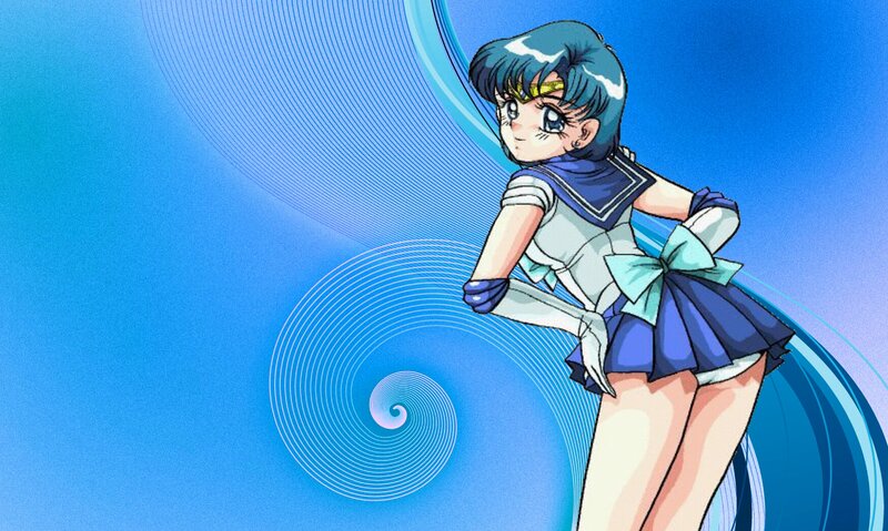 Sailor Mercury Character — Blue, Dynamic, Anime