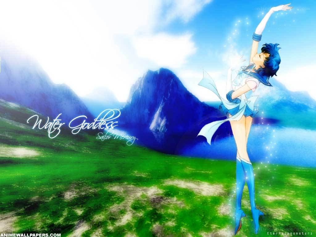 Sailor Mercury in a field