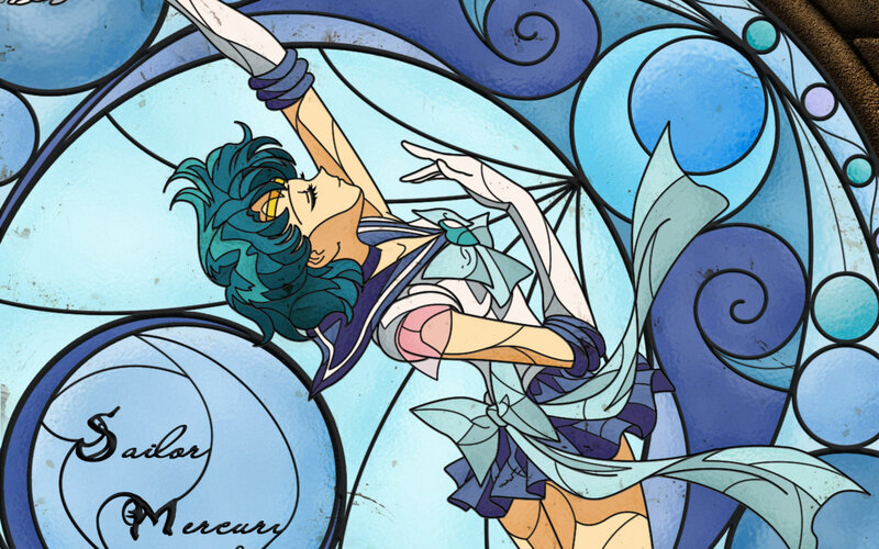 Sailor Mercury stained glass art