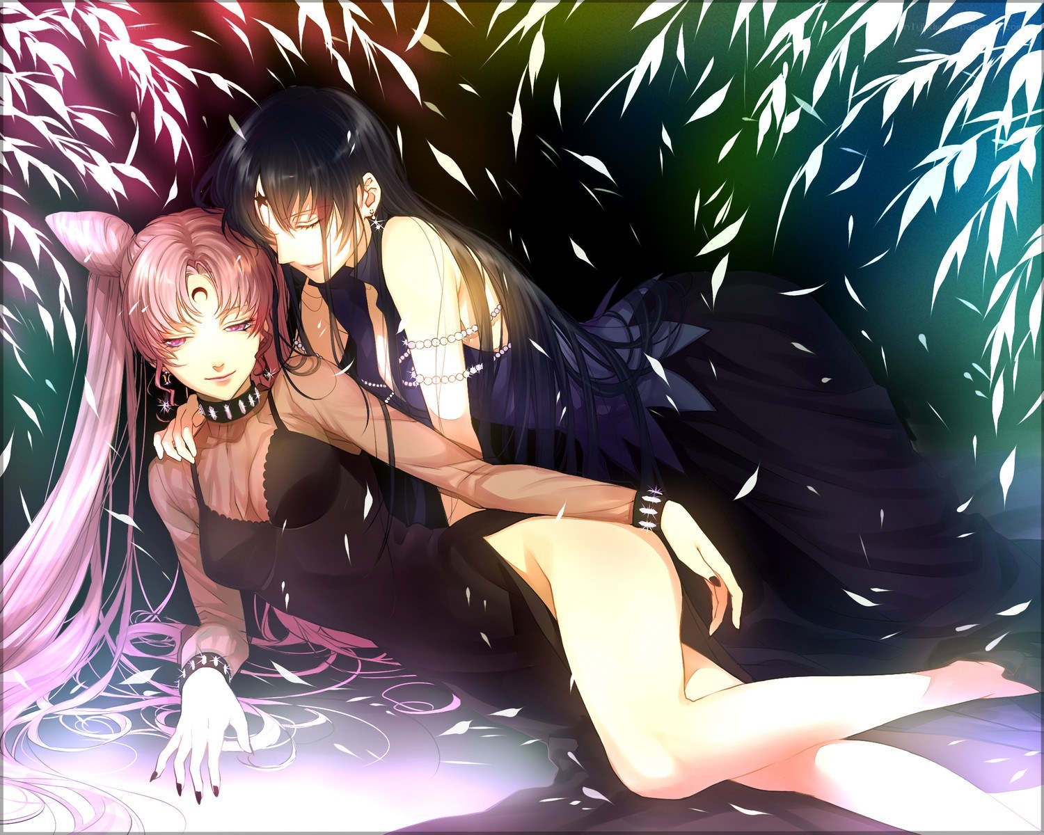 Sailor Moon and a dark figure