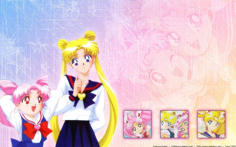 Sailor Moon and Chibiusa — Pink, Cheerful