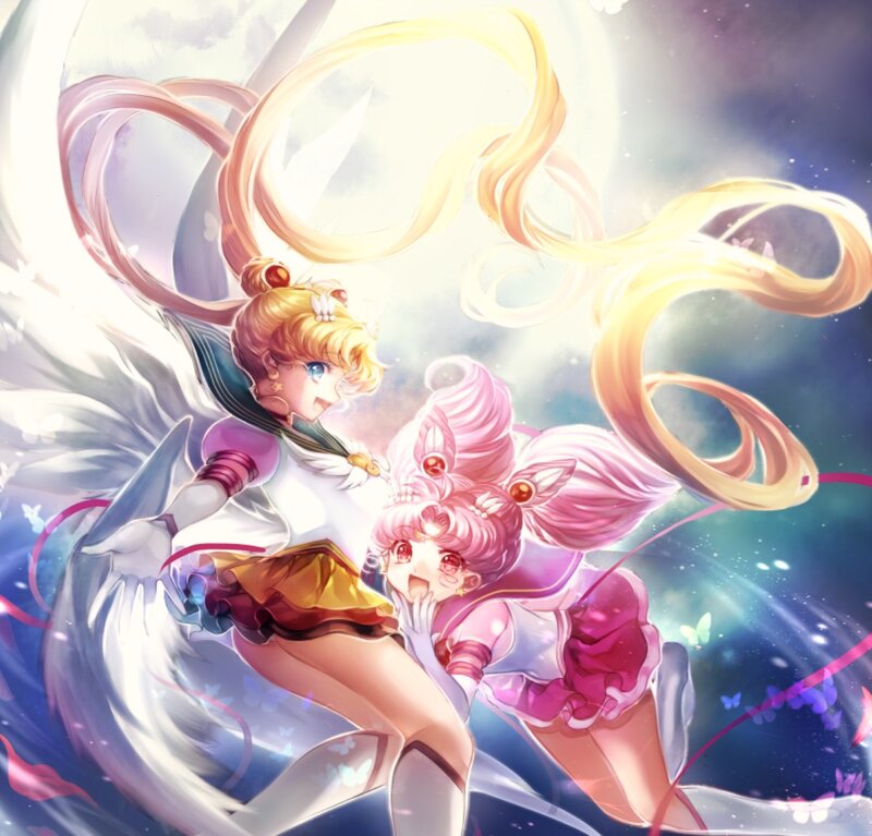 Sailor Moon and Chibiusa — Pink, Dramatic