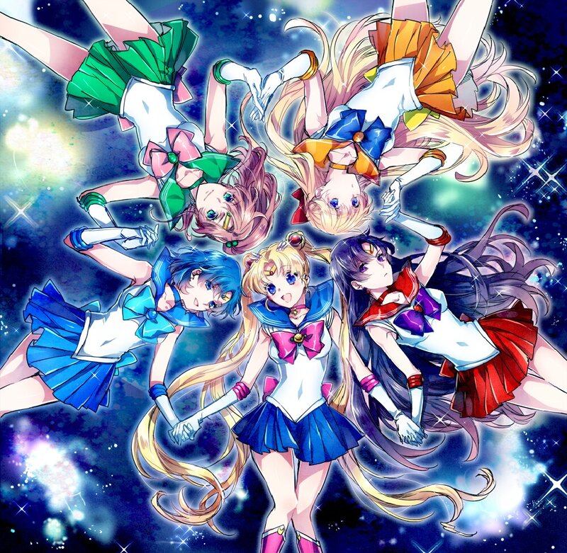 Sailor Moon and Her Team — Blue, Dramatic, Night