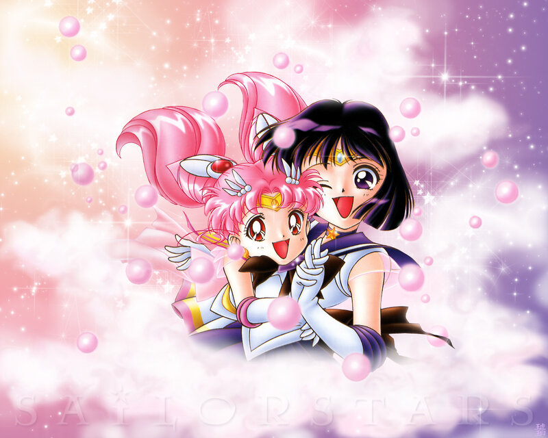 Sailor Moon and Sailor Saturn