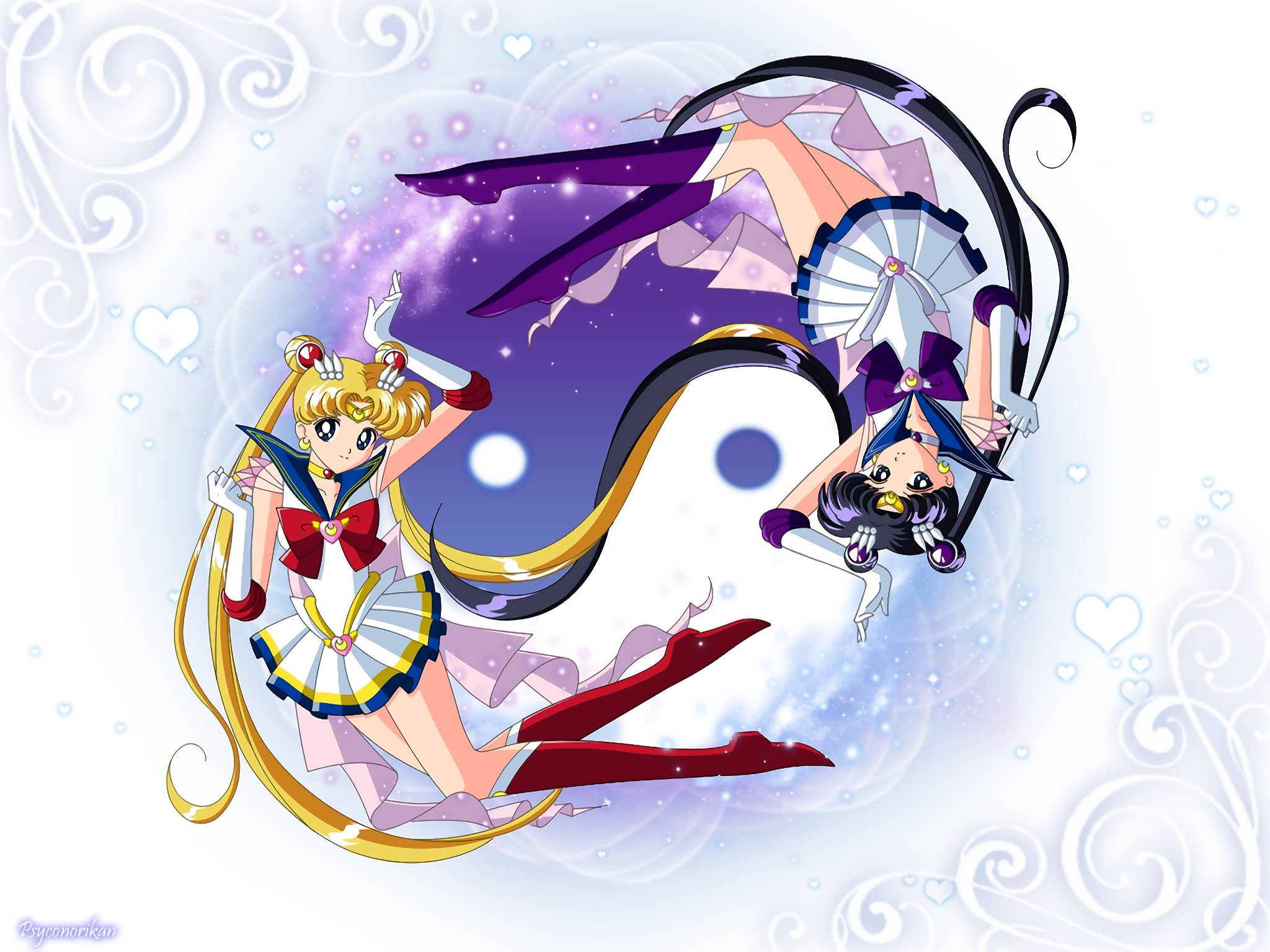 Sailor Moon and Sailor Saturn