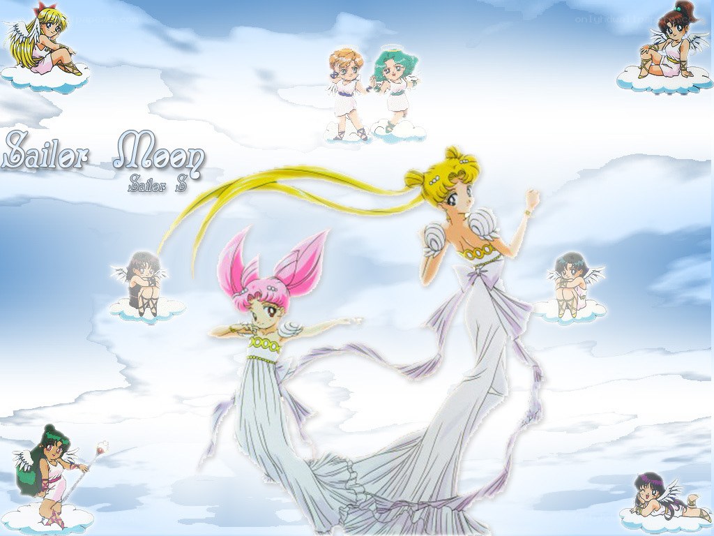 Sailor Moon and Sailor V in angelic forms