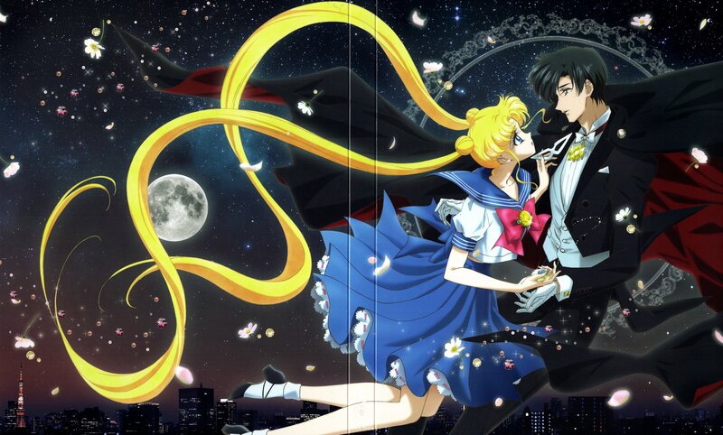 Sailor Moon and Tuxedo Mask — Blue, Dramatic, Night