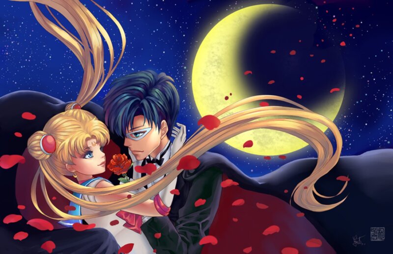 Sailor Moon and Tuxedo Mask — Blue, Romantic