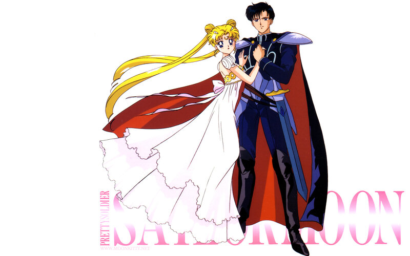 Sailor Moon and Tuxedo Mask — White, Dramatic