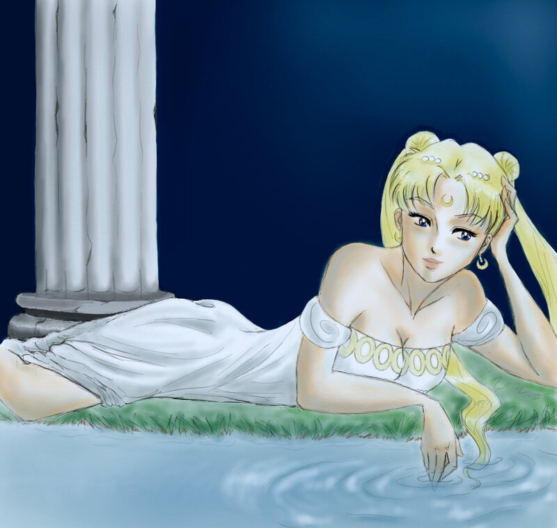 Sailor Moon by a pond