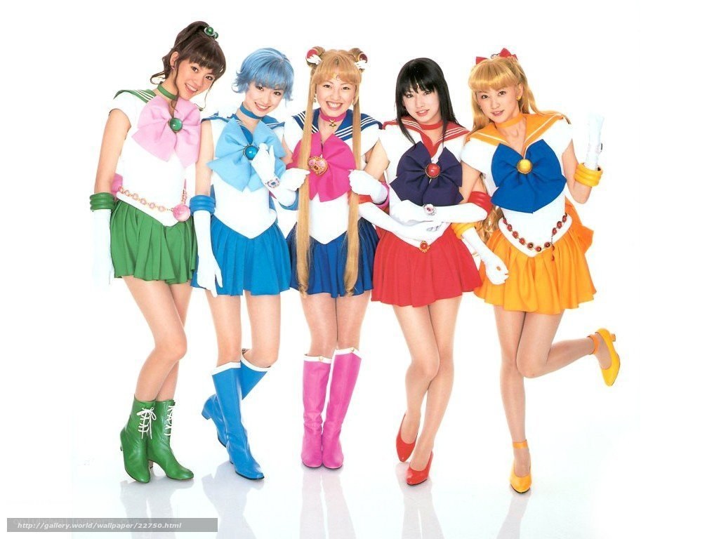 Sailor Moon cast in costumes