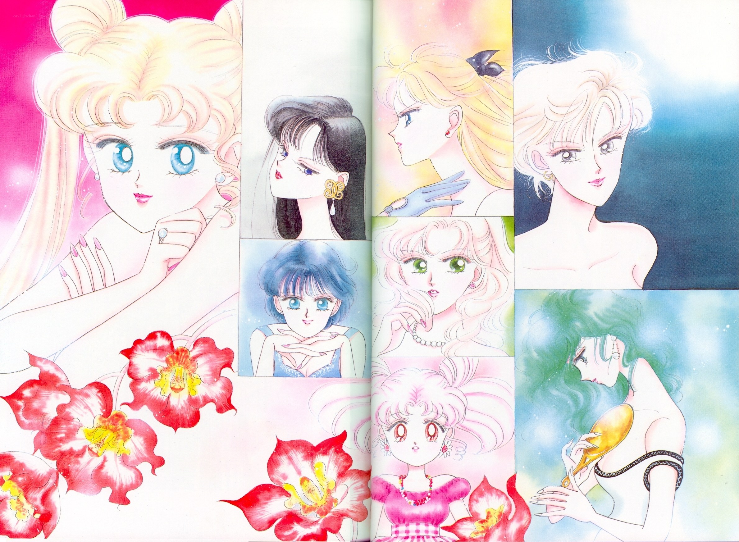 Sailor Moon character art collage
