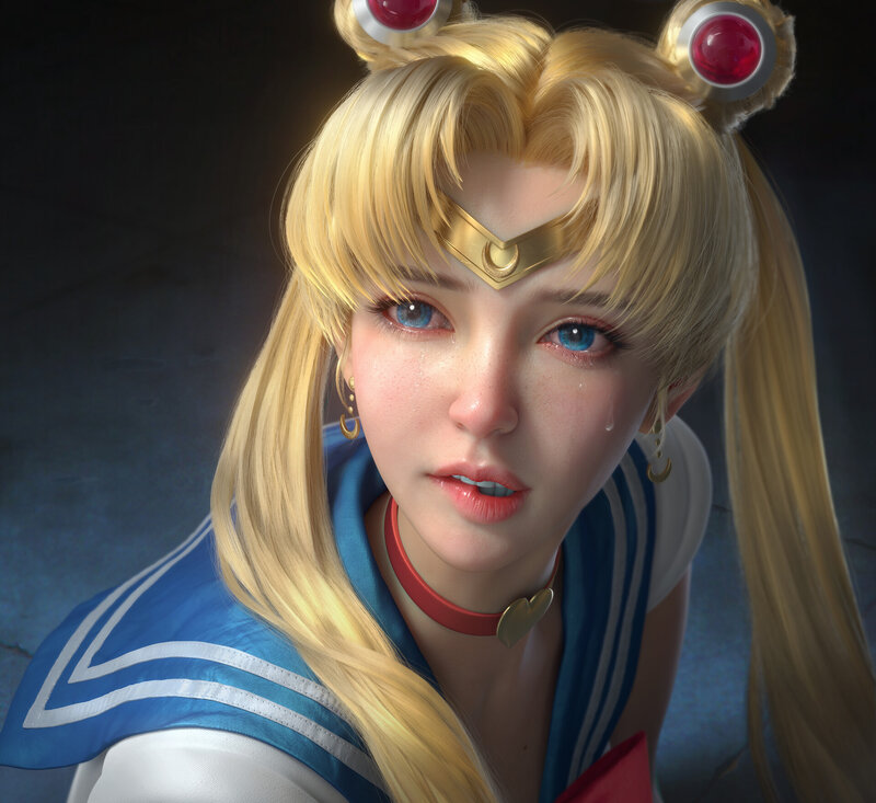 Sailor Moon Character — Blonde, Sad