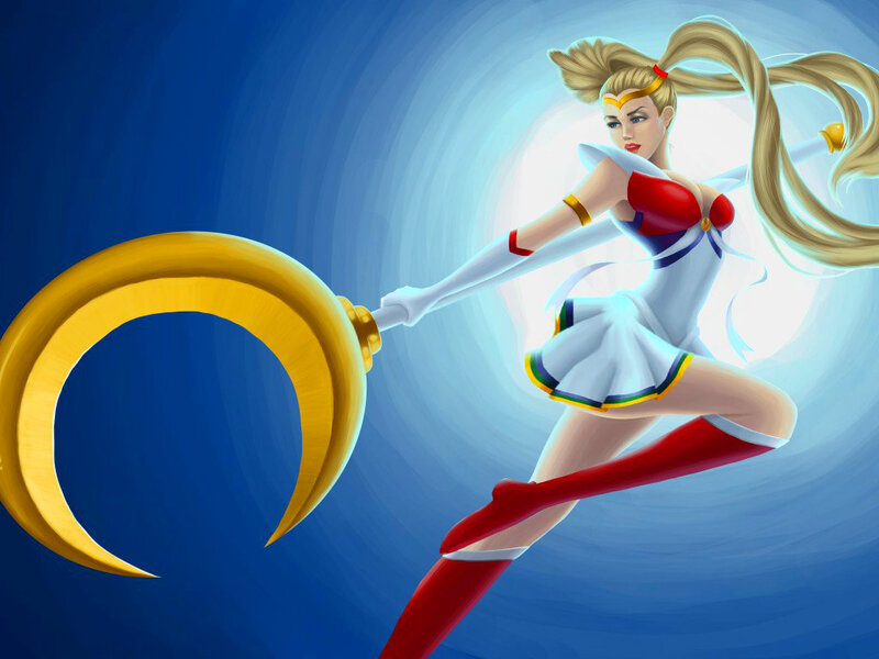 Sailor Moon Character — Blue, Dramatic, Digital Art