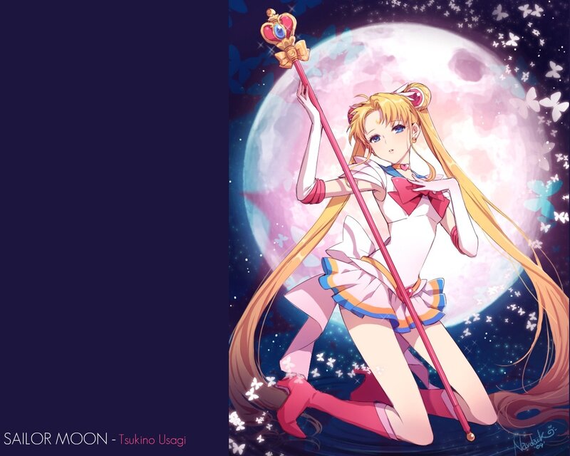 Sailor Moon Character — Blue, Dramatic, Night, Anime, Butterflies