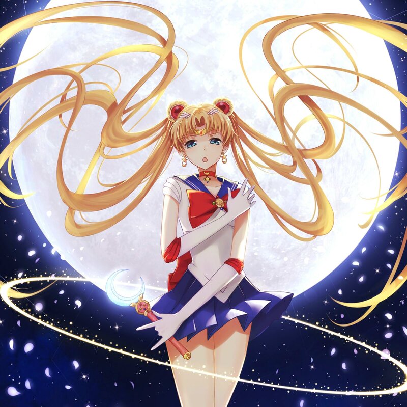 Sailor Moon Character — Blue, Dramatic, Night, Anime, Wand