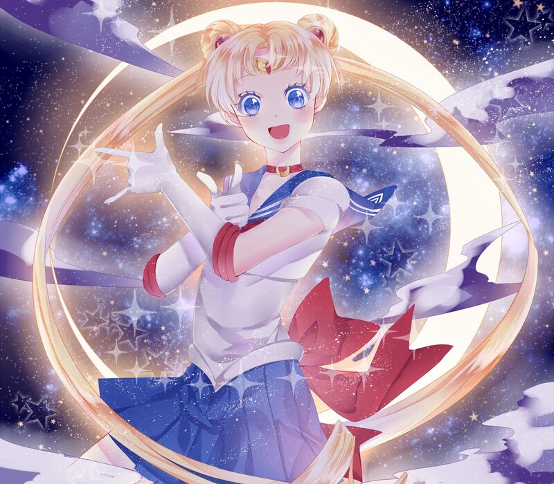 Sailor Moon Character — Blue, Magical, Night, Anime, Stars