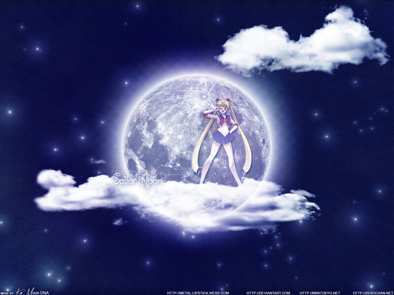 Sailor Moon Character — Blue, Serene, Night, Anime, Clouds