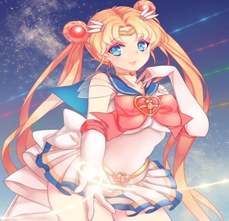 Sailor Moon Character — Blue, Serene, Night, Anime, Starry Sky