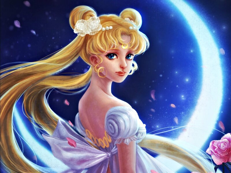 Sailor Moon Character — Blue, Serene, Night, Digital Art