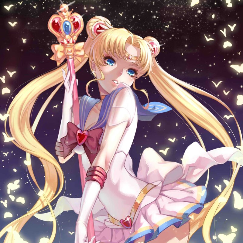 Sailor Moon Character — Pink, Dramatic, Night