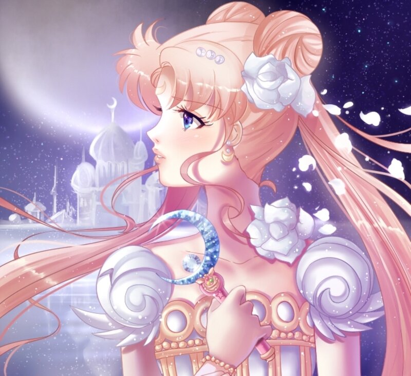 Sailor Moon Character — Pink, Serene, Night, Anime