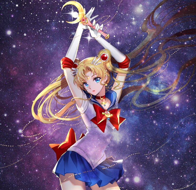 Sailor Moon Character — Purple, Dramatic, Night, Anime, Moon Staff