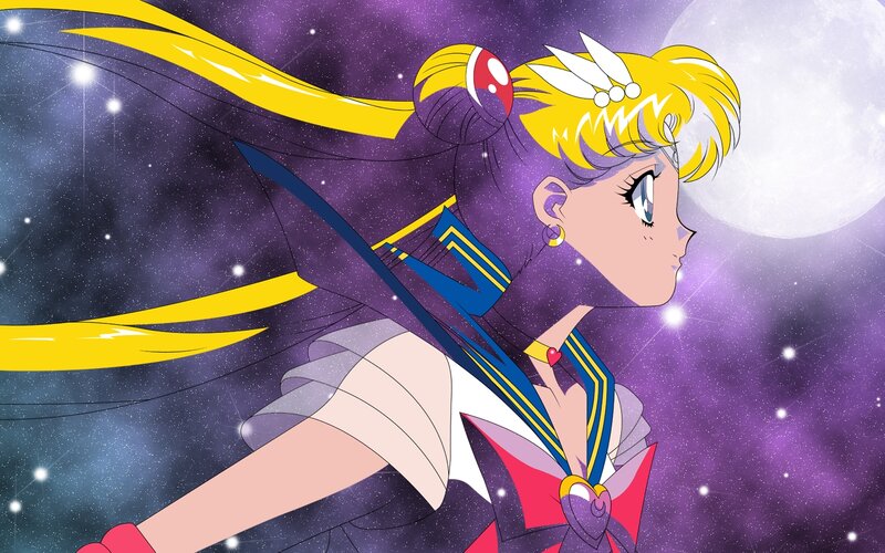 Sailor Moon Character — Purple, Dramatic, Night, Anime, Stars