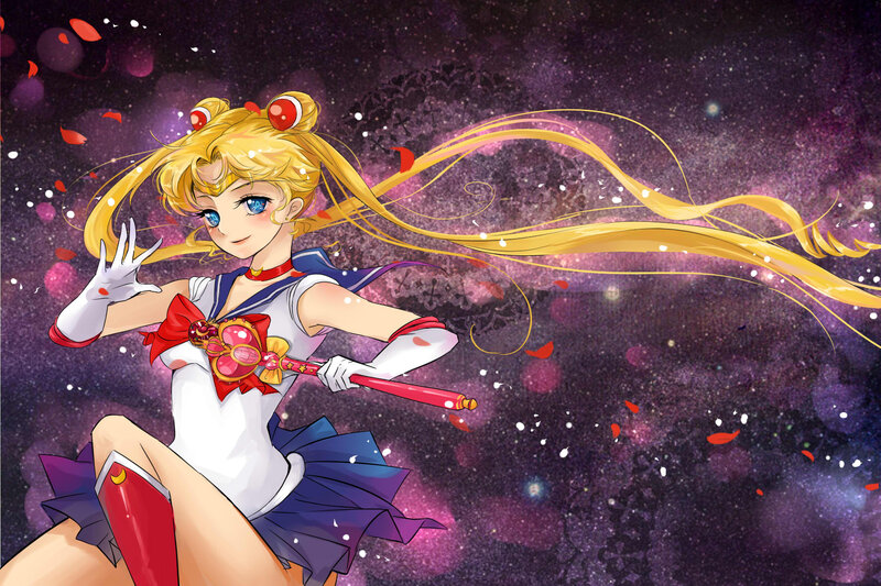 Sailor Moon Character — Purple, Dramatic, Night, Anime, Wand