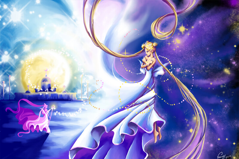 Sailor Moon Character — Purple, Magical, Night, Digital Art