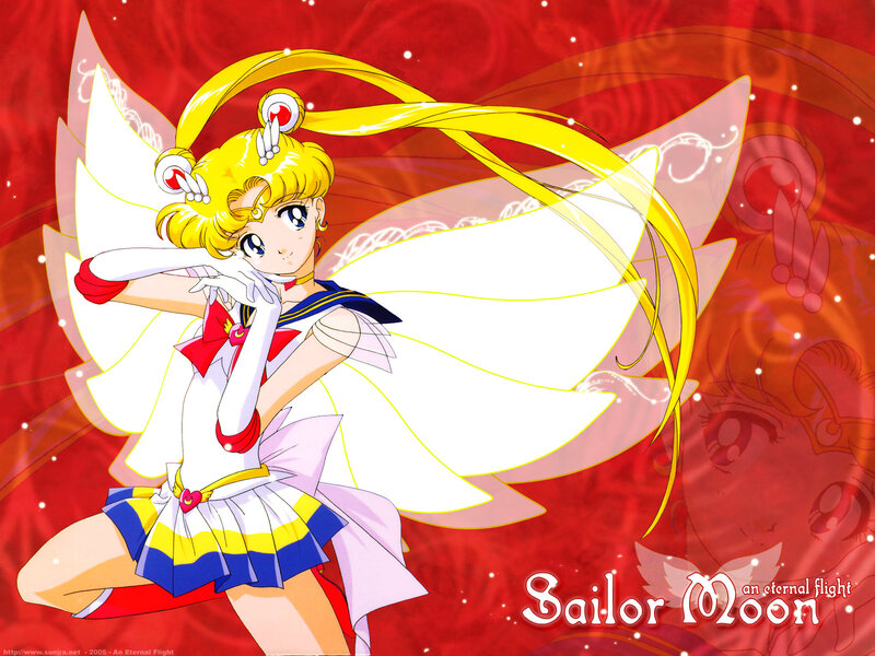 Sailor Moon Character — Red, Dramatic, Anime, Wings, Yellow Hair