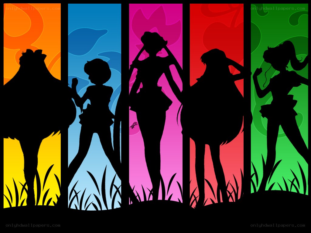 Sailor Moon character silhouettes