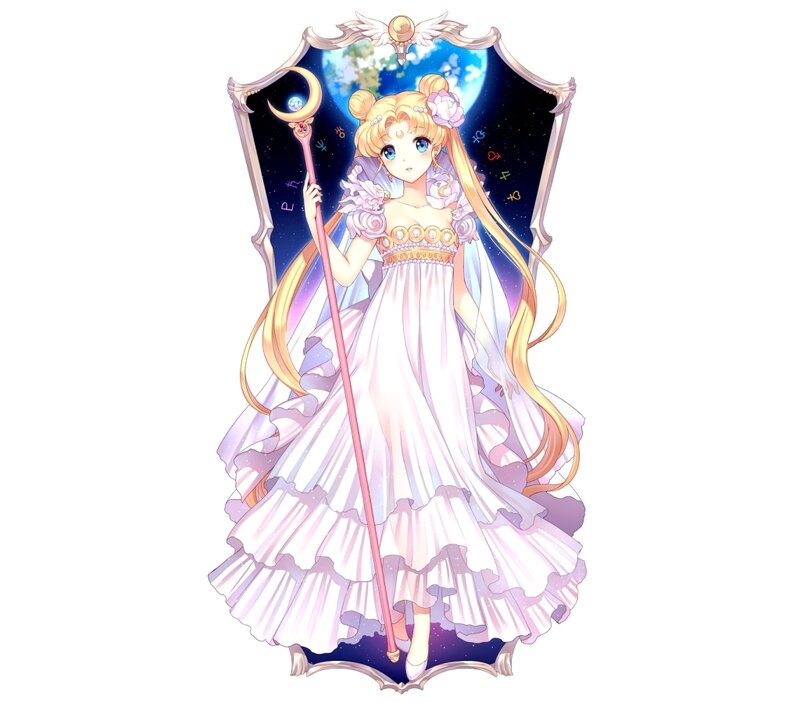 Sailor Moon Character — White, Serene, Night, Anime, Staff