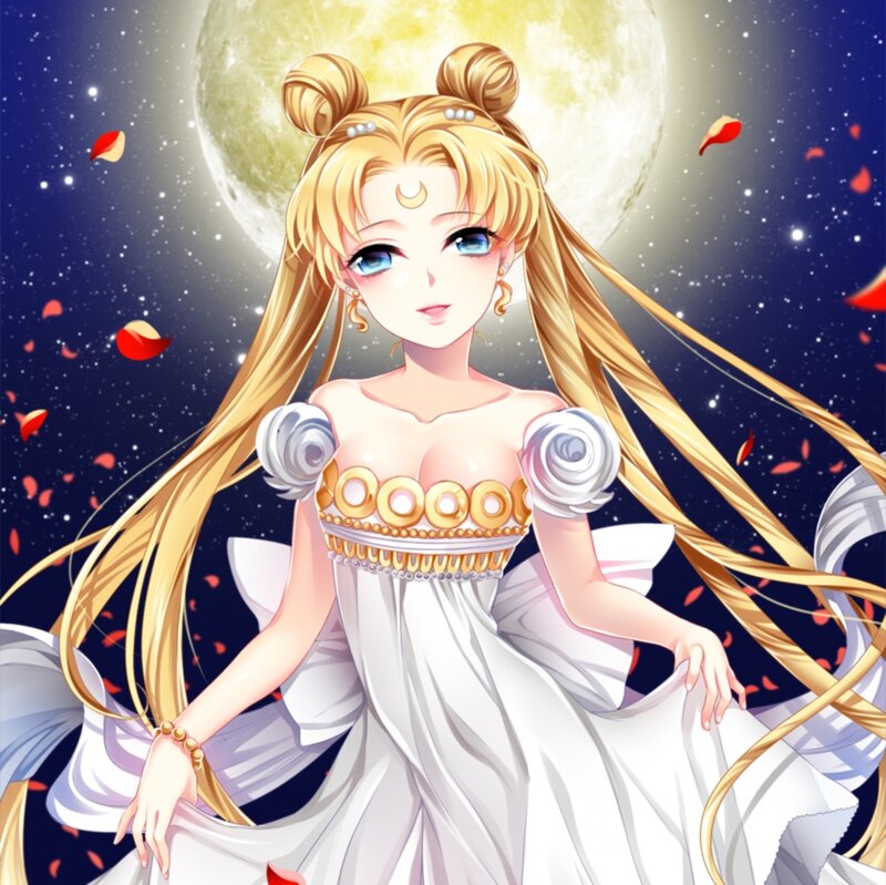 Sailor Moon Character — White, Serene, Night, Anime