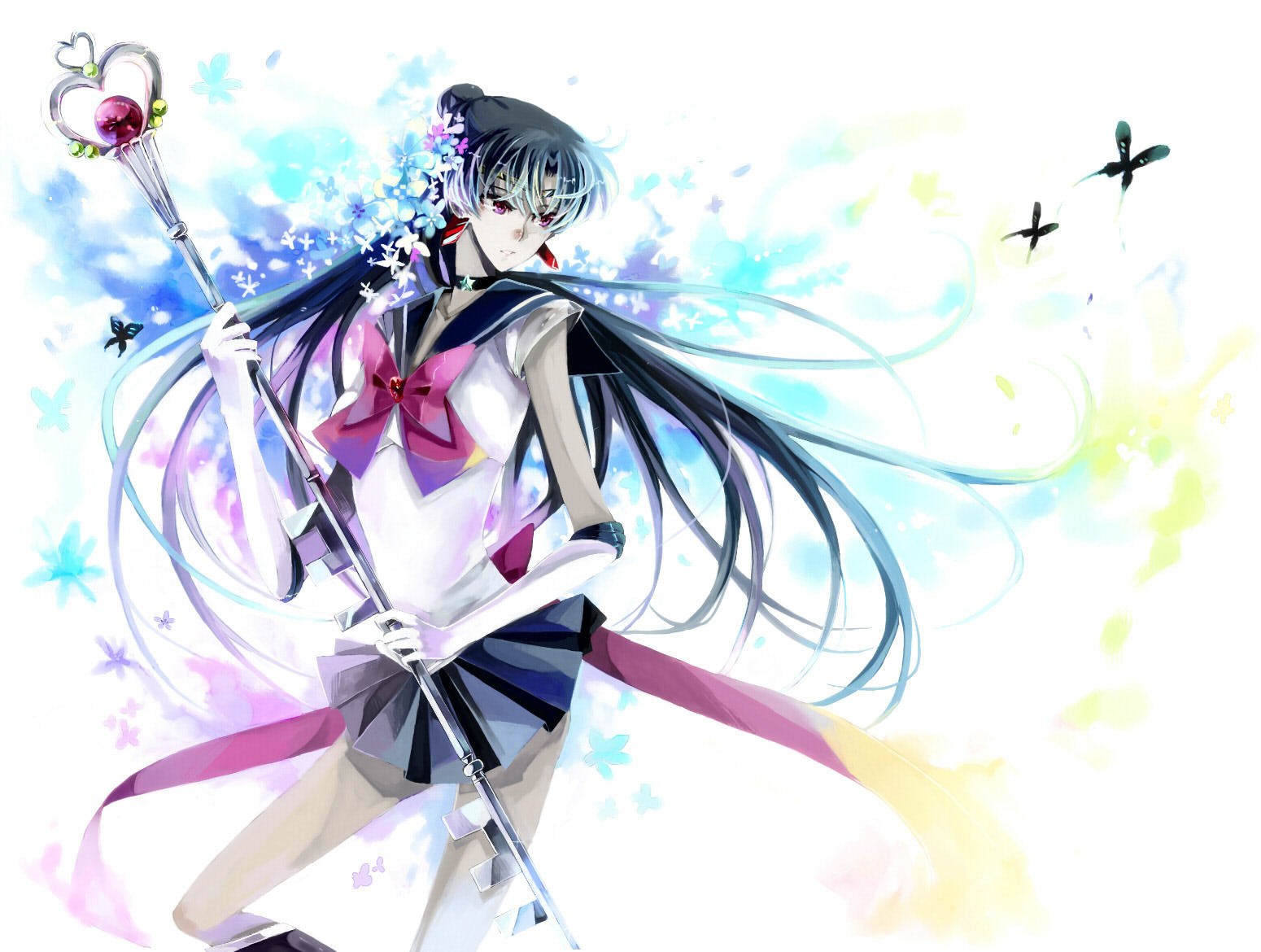 sailor moon character with staff