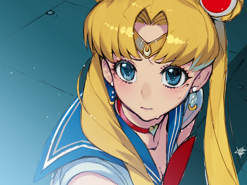 Sailor Moon Character — Yellow, Dramatic, Anime, Blue Eyes, Gold Hair