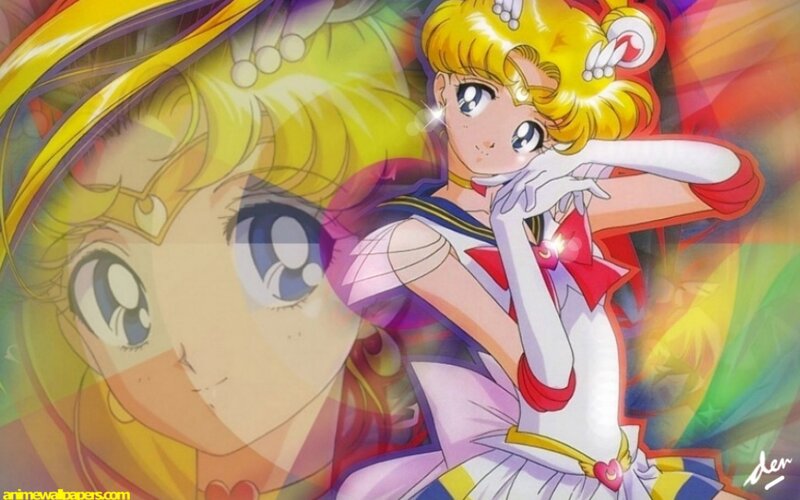 Sailor Moon Character — Yellow, Dramatic, Anime, Colorful Background
