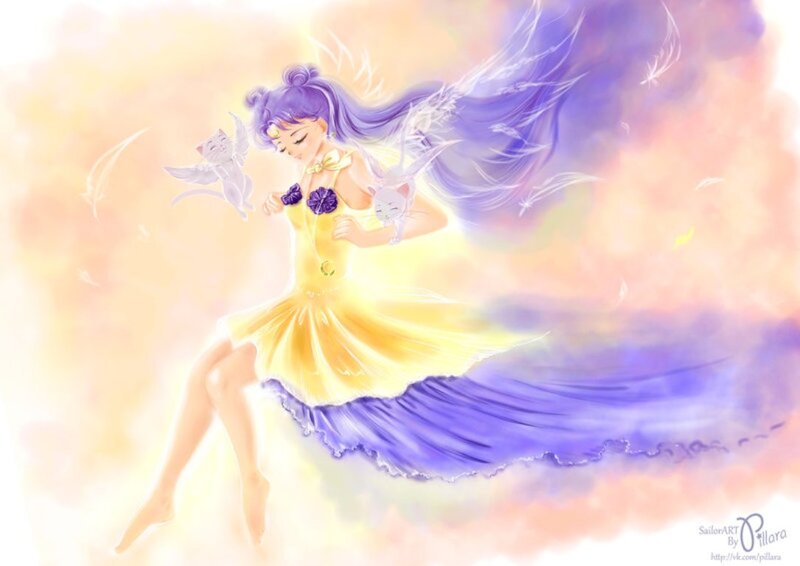 Sailor Moon Character — Yellow, Serene, Digital Art