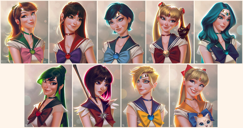 Sailor Moon Characters — Blue, Cheerful