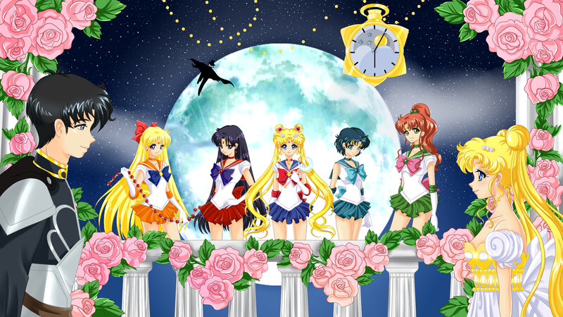 Sailor Moon Characters — Blue, Dramatic, Night, Anime, Roses